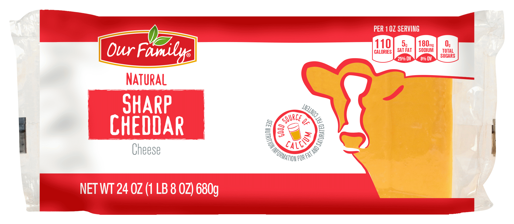 Our Family Natural sharp cheddar cheese block Full-Size Picture